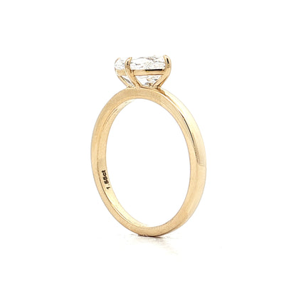 1.55 Hexagon Cut Diamond Engagement Ring 14k