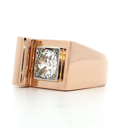 1.29 Vintage Old Euro Diamond Cocktail Ring 14k