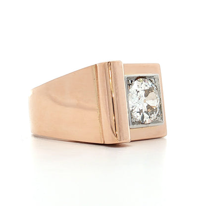 1.29 Vintage Old Euro Diamond Cocktail Ring 14k