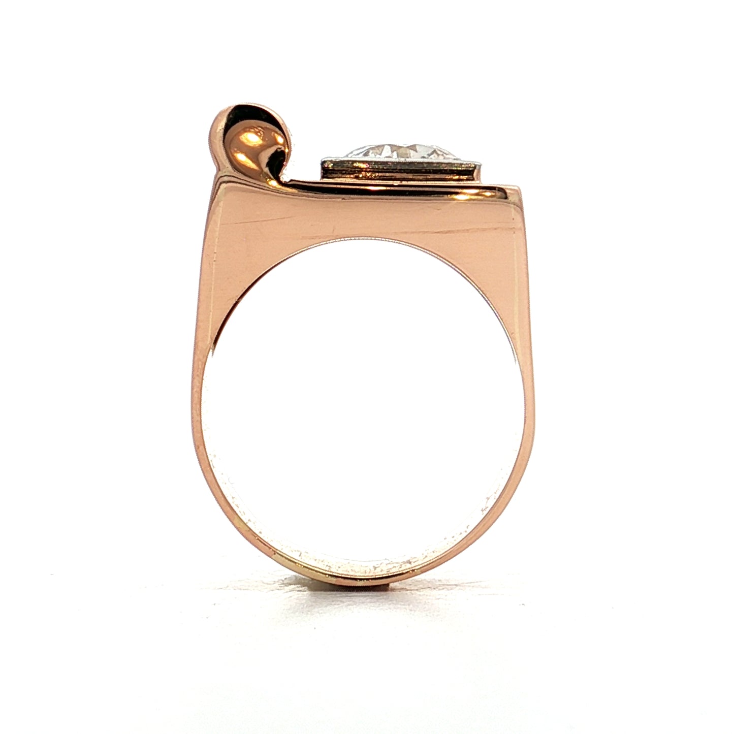 1.29 Vintage Old Euro Diamond Cocktail Ring 14k