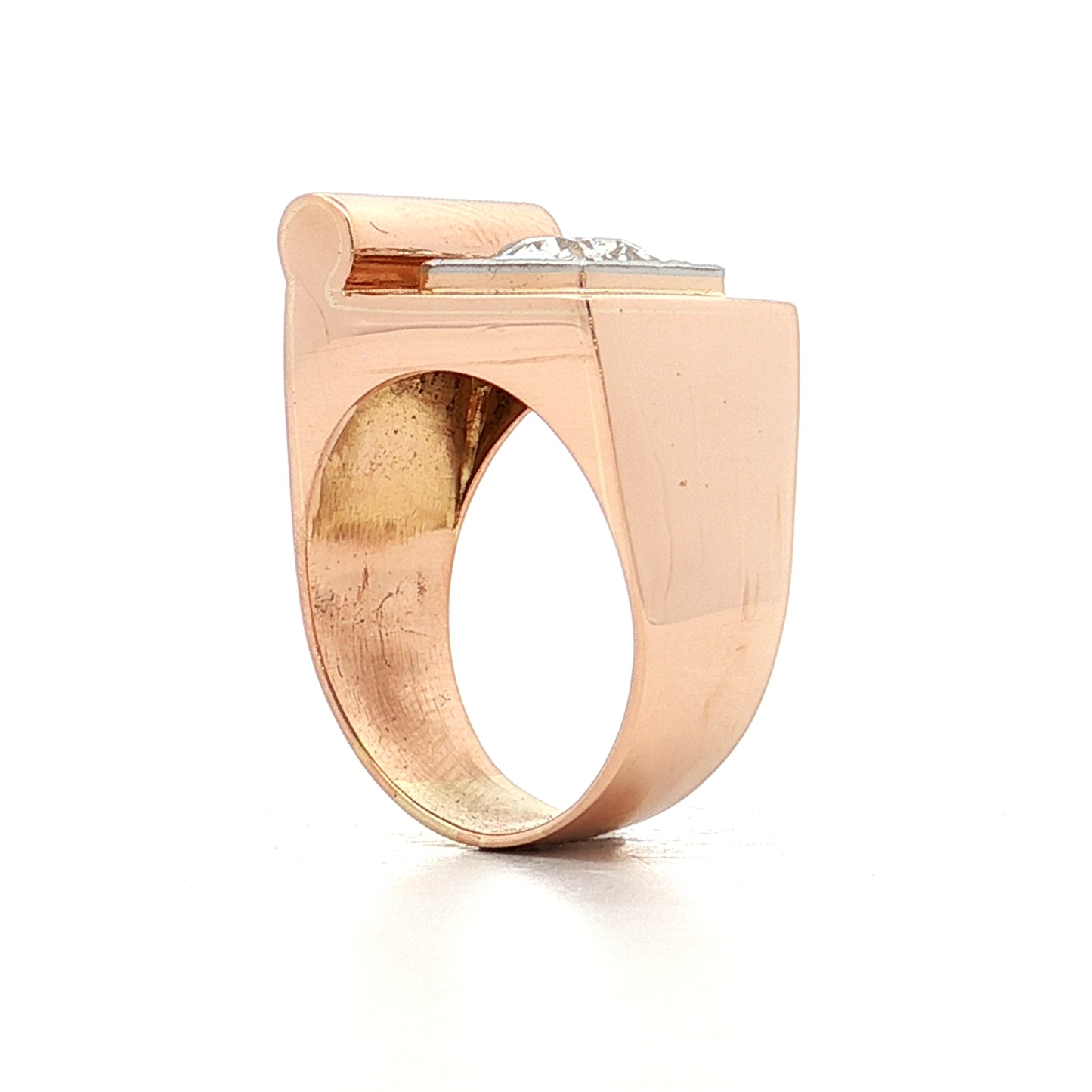 1.29 Vintage Old Euro Diamond Cocktail Ring 14k