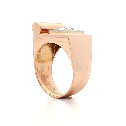 1.29 Vintage Old Euro Diamond Cocktail Ring 14k