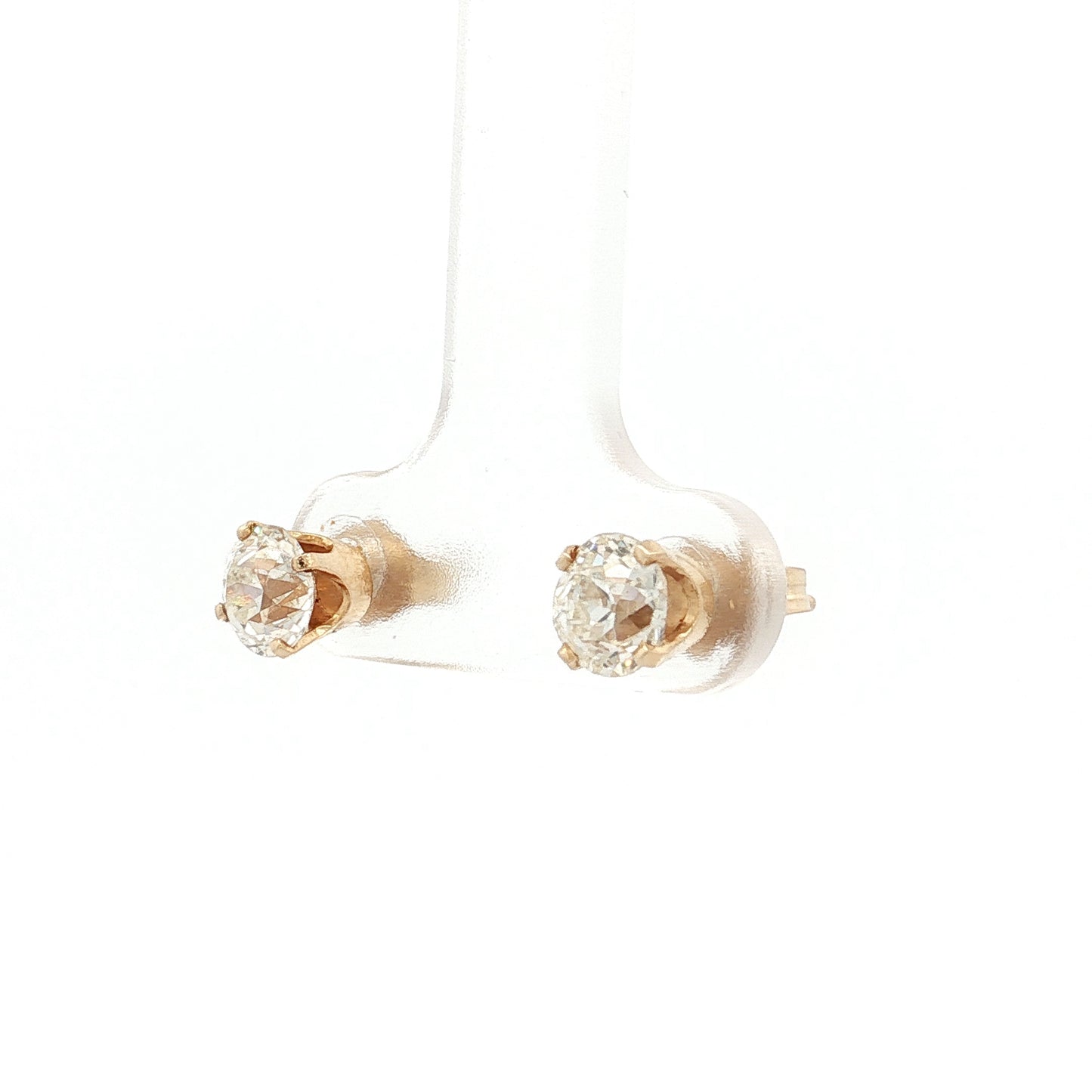 1.20 Old European Cut Diamond Stud Earrings 14k