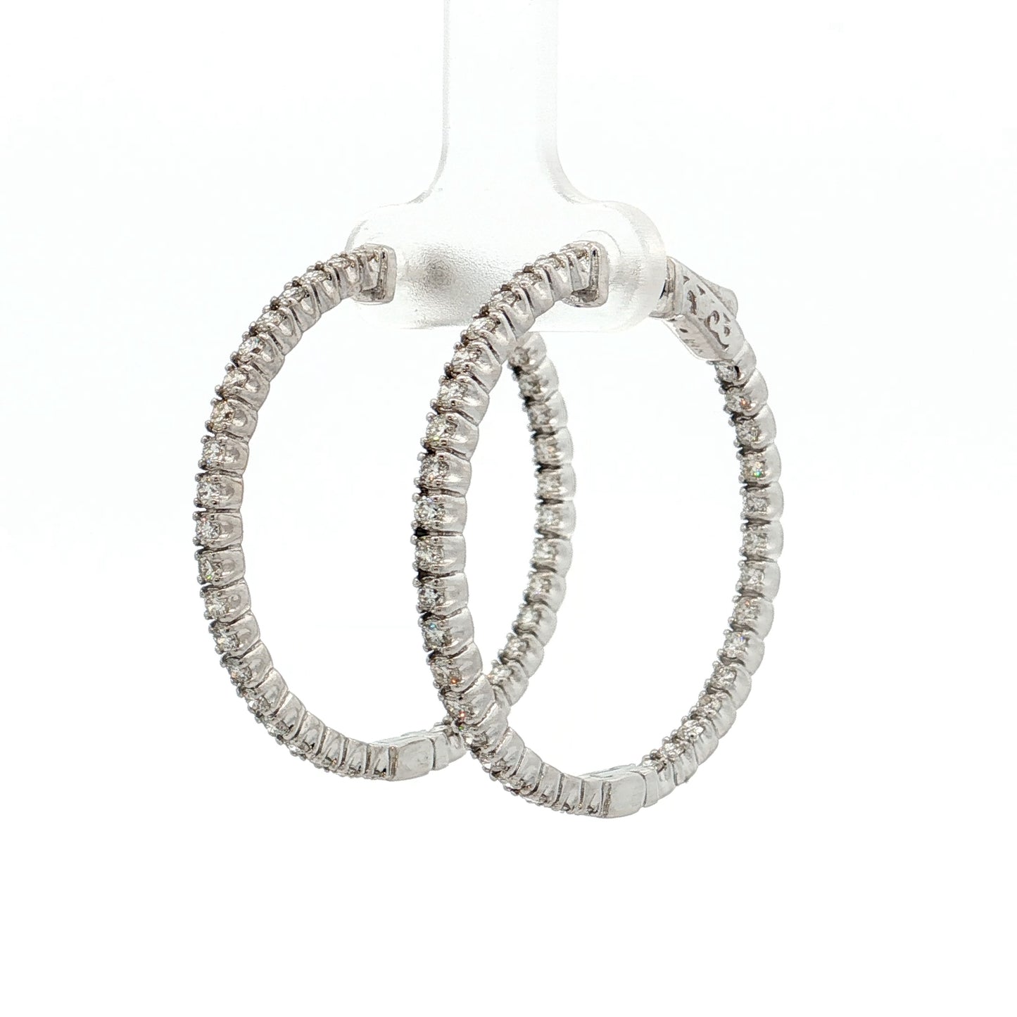 1.86 Inside-Out Diamond Hoop Earrings 14k