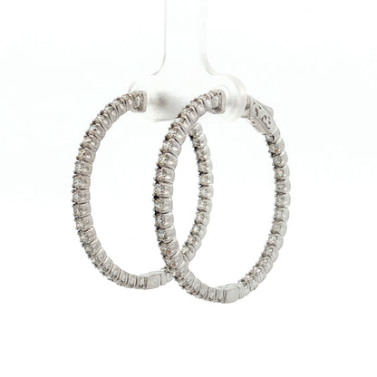 1.86 Inside-Out Diamond Hoop Earrings 14k