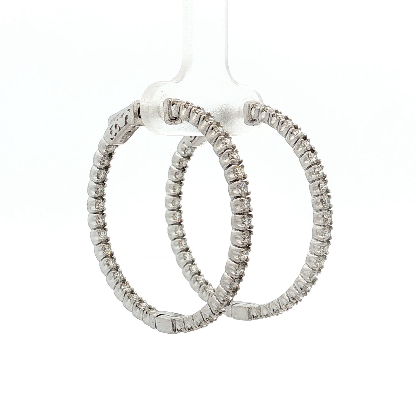 1.86 Inside-Out Diamond Hoop Earrings 14k