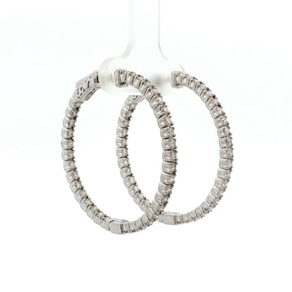 1.86 Inside-Out Diamond Hoop Earrings 14k