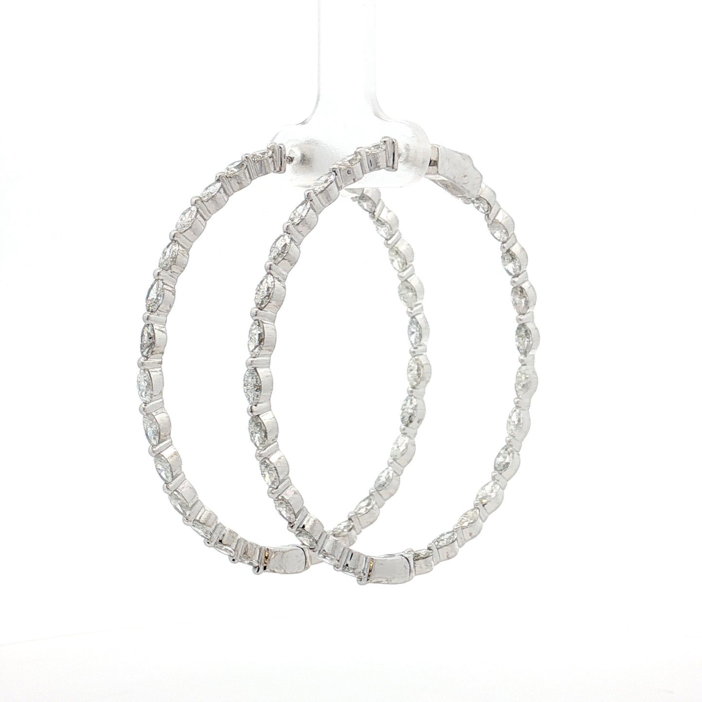 5.82 Diamond Inside-Out Hoop Earrings 18k White Gold