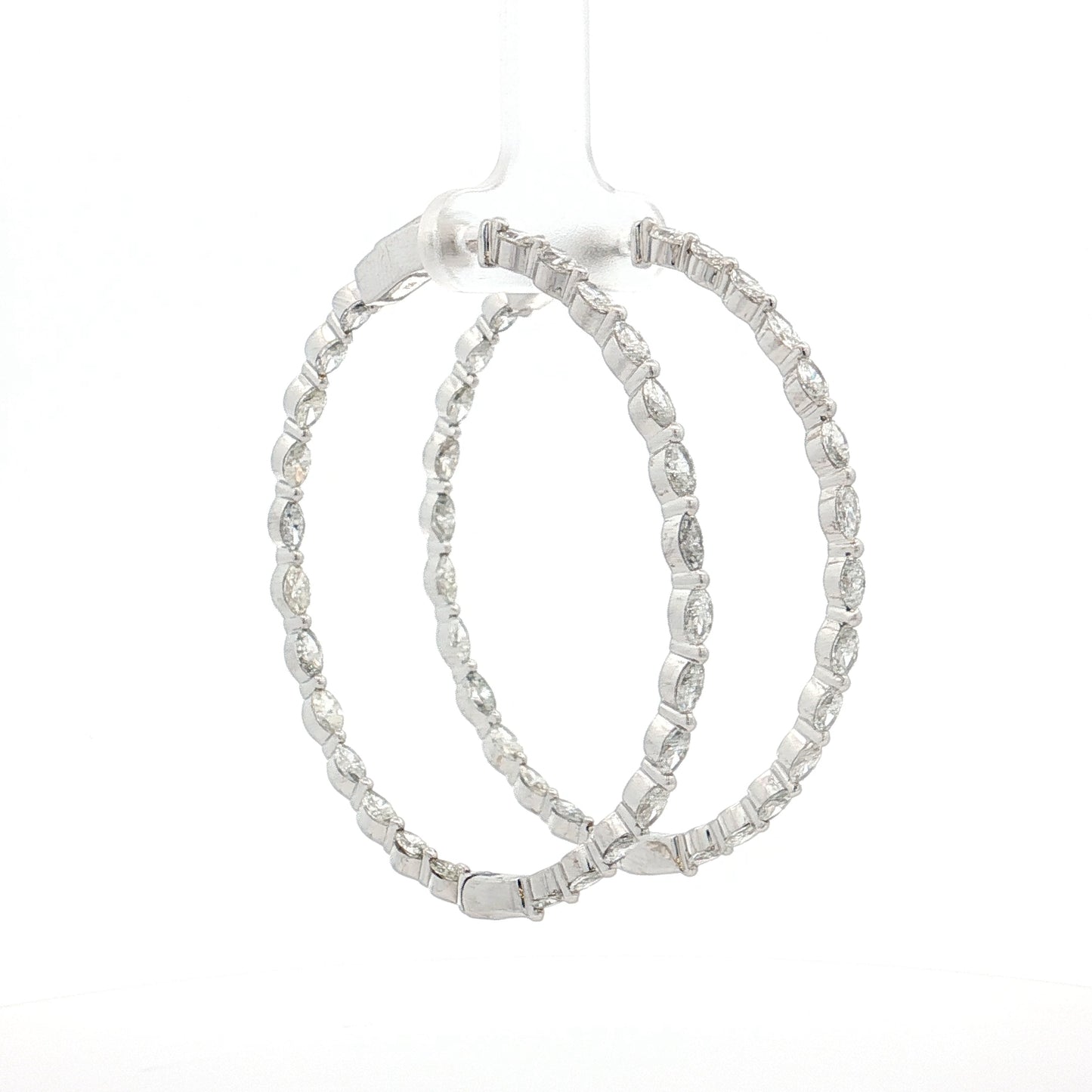 5.82 Diamond Inside-Out Hoop Earrings 18k White Gold