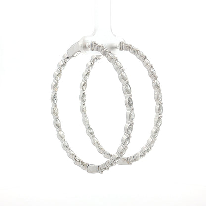 5.82 Diamond Inside-Out Hoop Earrings 18k White Gold