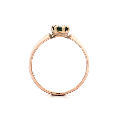 1.00 Vintage Oval Sapphire Engagement Ring 9k