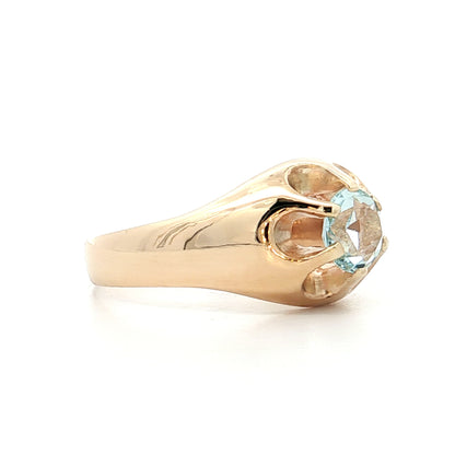.80 Vintage Aquamarine Cocktail Ring 14k Yellow Gold
