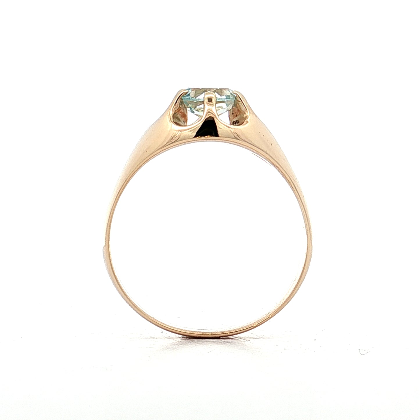 .80 Vintage Aquamarine Cocktail Ring 14k Yellow Gold