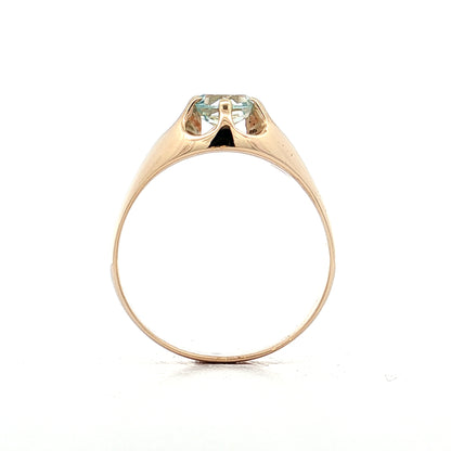.80 Vintage Aquamarine Cocktail Ring 14k Yellow Gold