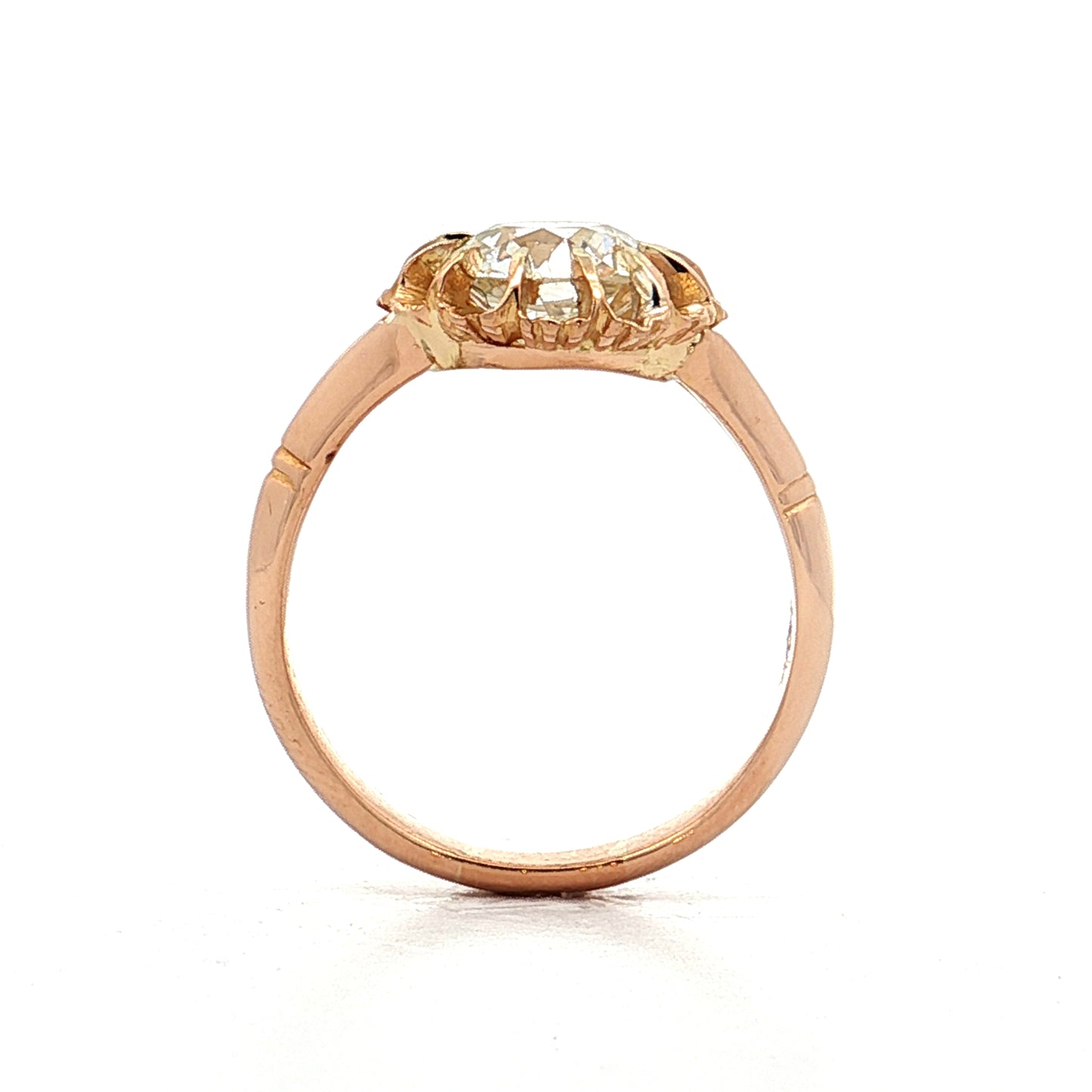 2.01 Vintage Victorian Euro Diamond Engagement Ring 18k