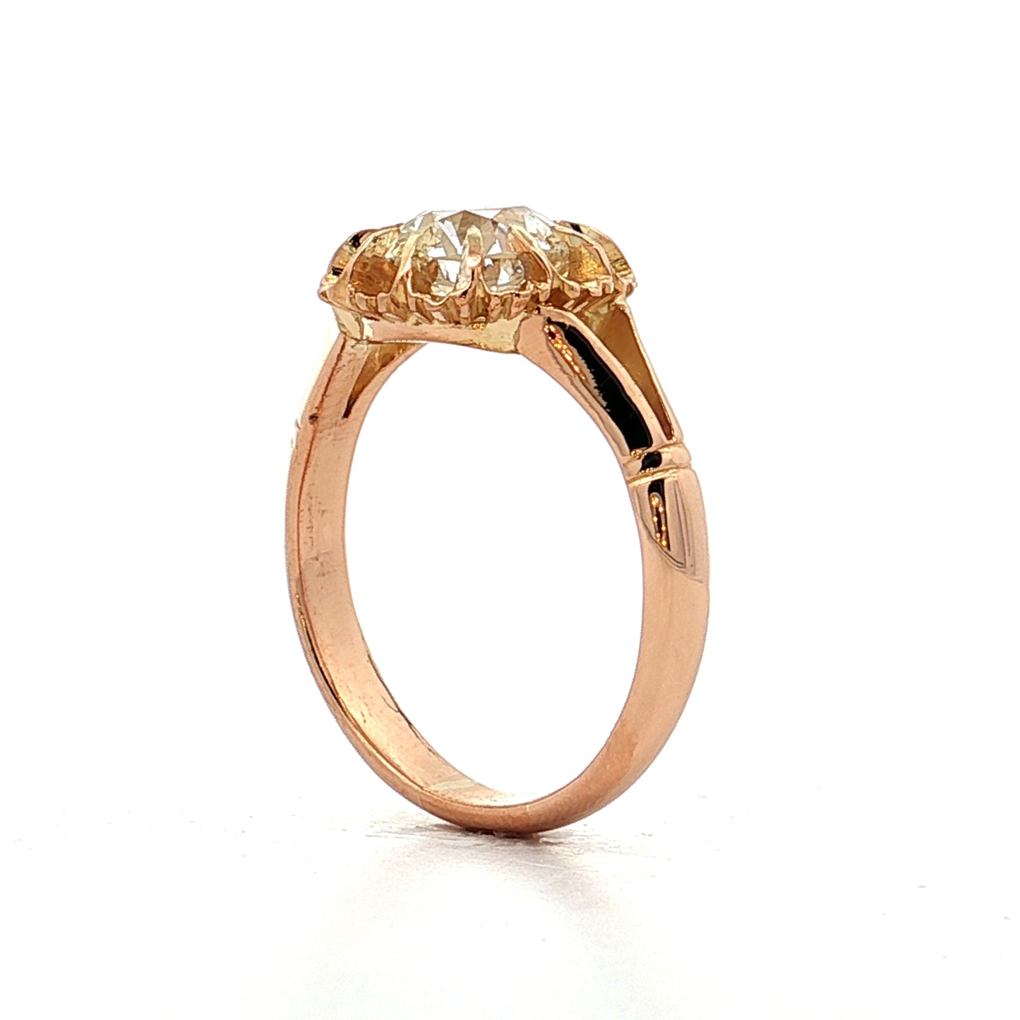 2.01 Vintage Victorian Euro Diamond Engagement Ring 18k