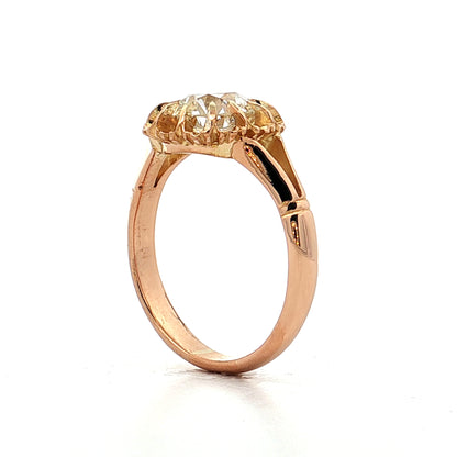 2.01 Vintage Victorian Euro Diamond Engagement Ring 18k