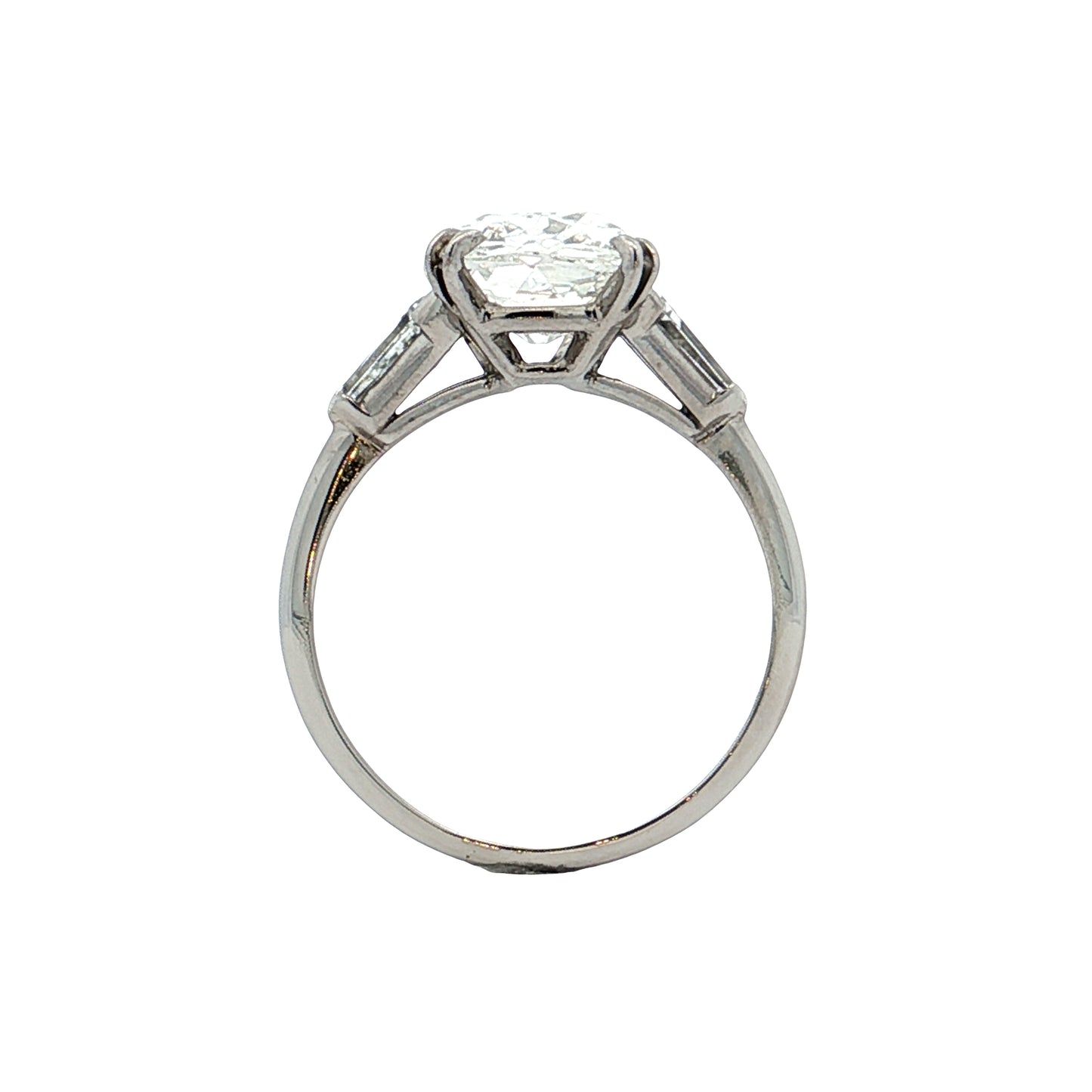 5.77 Vintage GIA Old Mine Cushion Diamond Engagement Ring Platinum