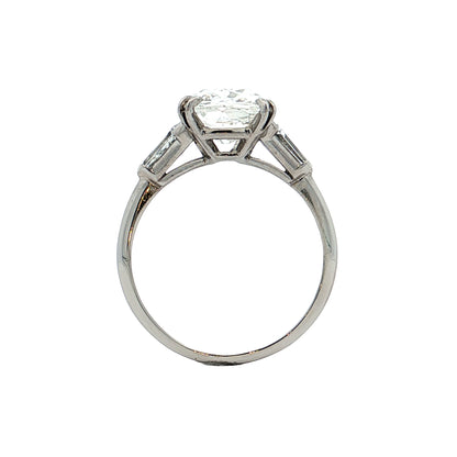 5.77 Vintage GIA Old Mine Cushion Diamond Engagement Ring Platinum