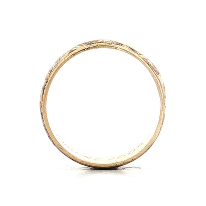 Mens 8mm Engraved Wedding Band 14k Yellow Gold