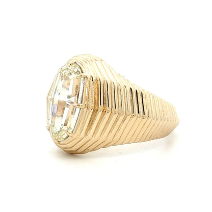 2.20 GIA Oval Step Cut Diamond Engagement Ring 14k