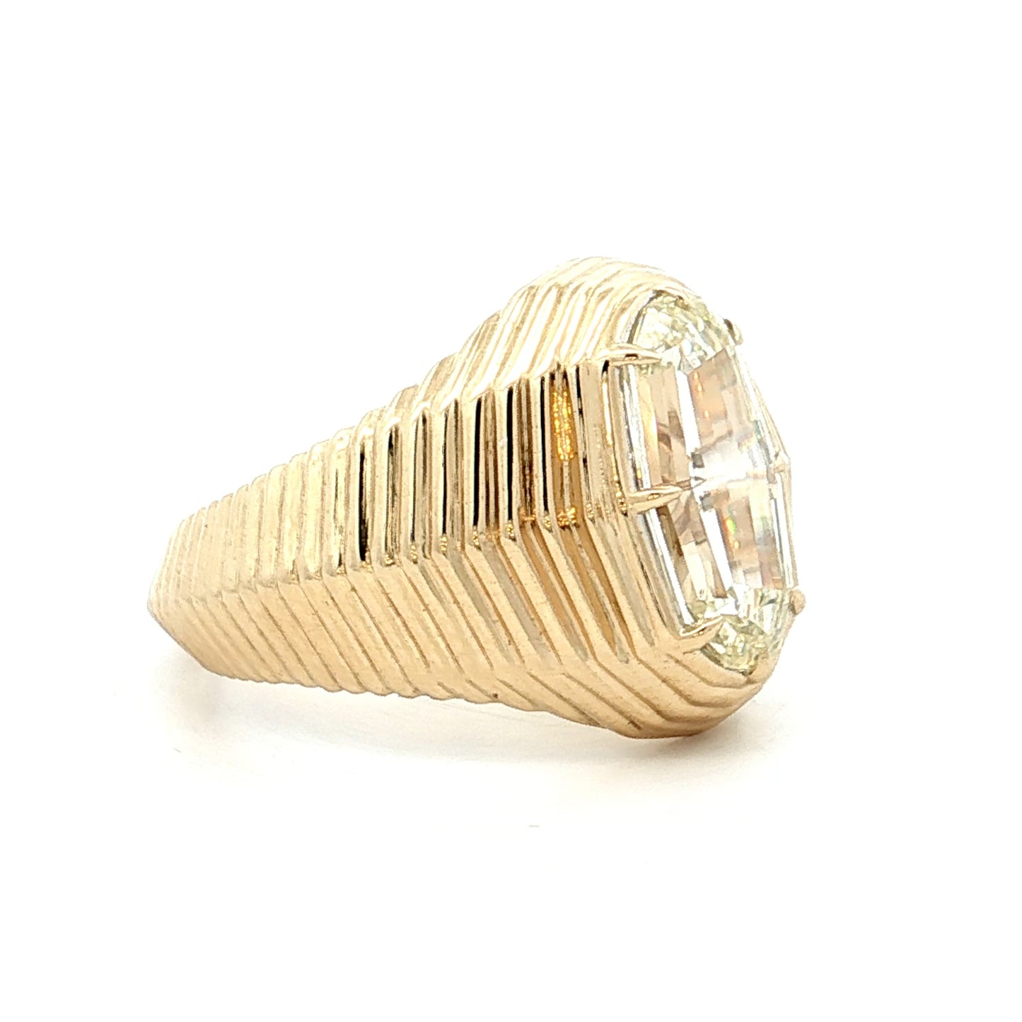 2.20 GIA Oval Step Cut Diamond Engagement Ring 14k