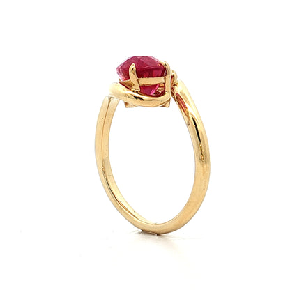 Diamond & Ruby Toi Et Moi Cocktail Ring 18k Yellow Gold