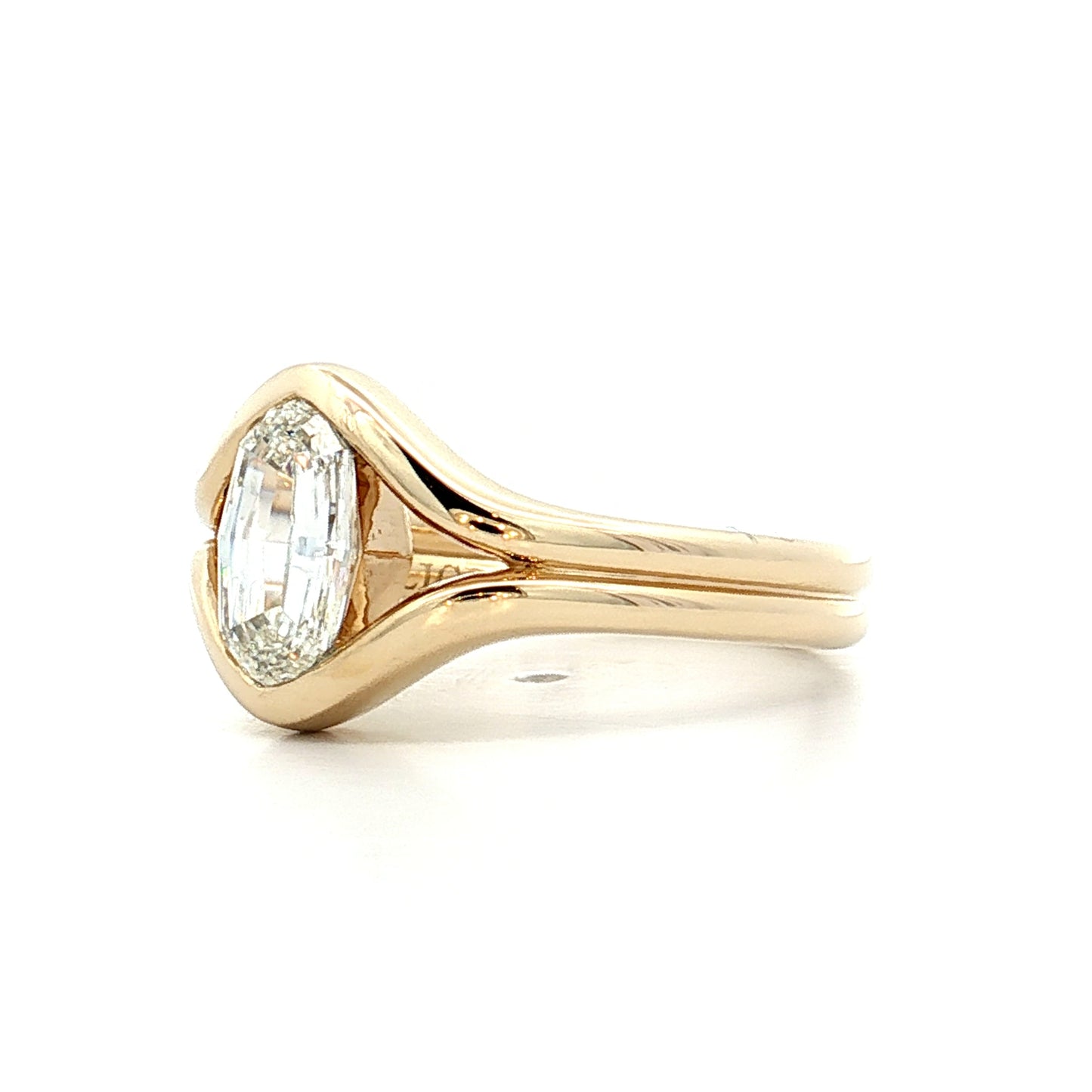 1.03 GIA Oval Step Cut Diamond Engagement Ring 14k