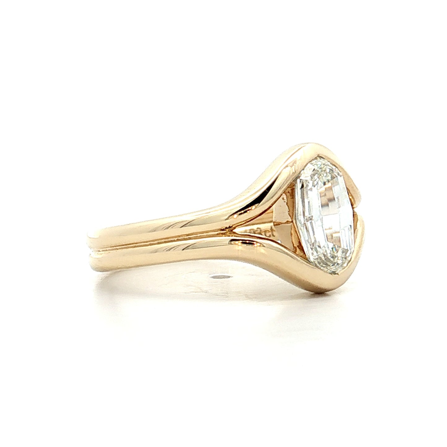 1.03 GIA Oval Step Cut Diamond Engagement Ring 14k