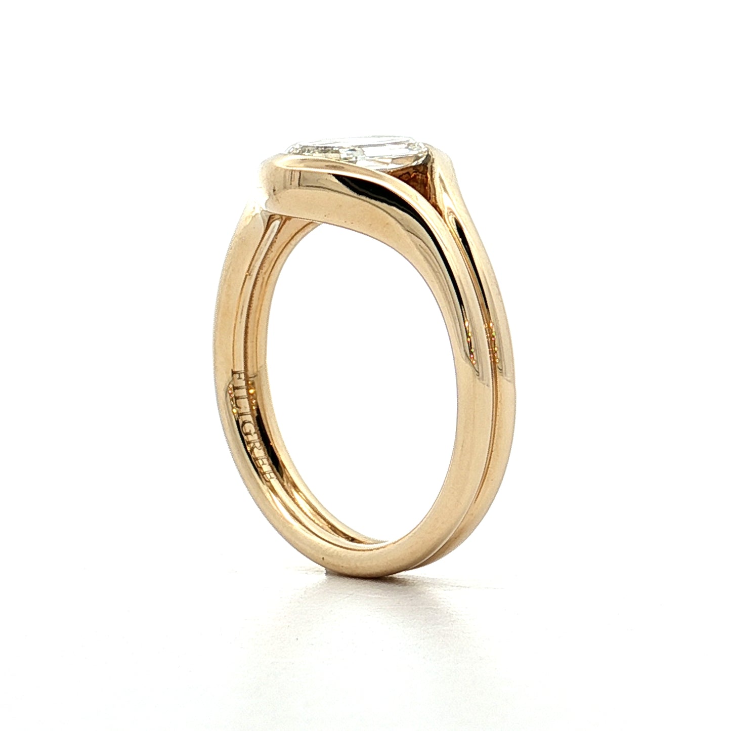 1.03 GIA Oval Step Cut Diamond Engagement Ring 14k