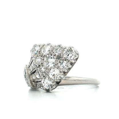 1.20 Antique Art Deco Diamond Cocktail Ring Platinum
