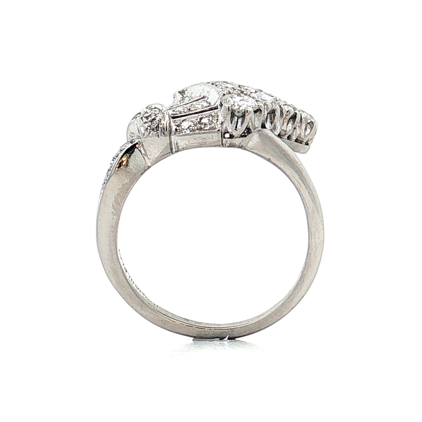 1.20 Antique Art Deco Diamond Cocktail Ring Platinum