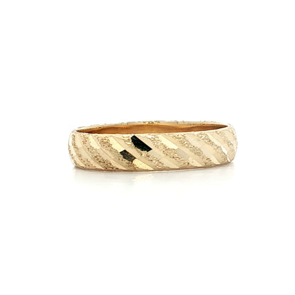 4mm Textured Half Round Wedding Band 14k