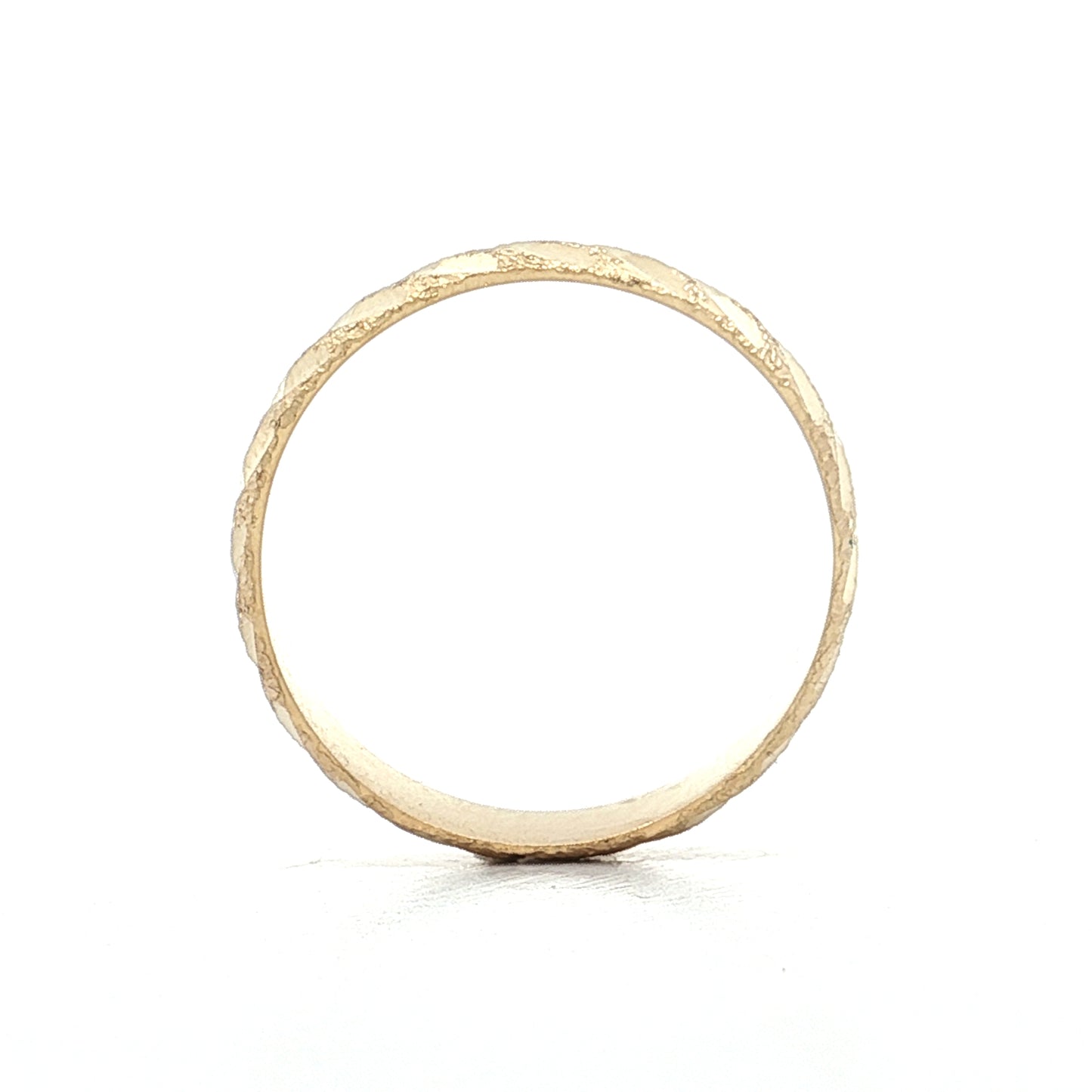 4mm Textured Half Round Wedding Band 14k