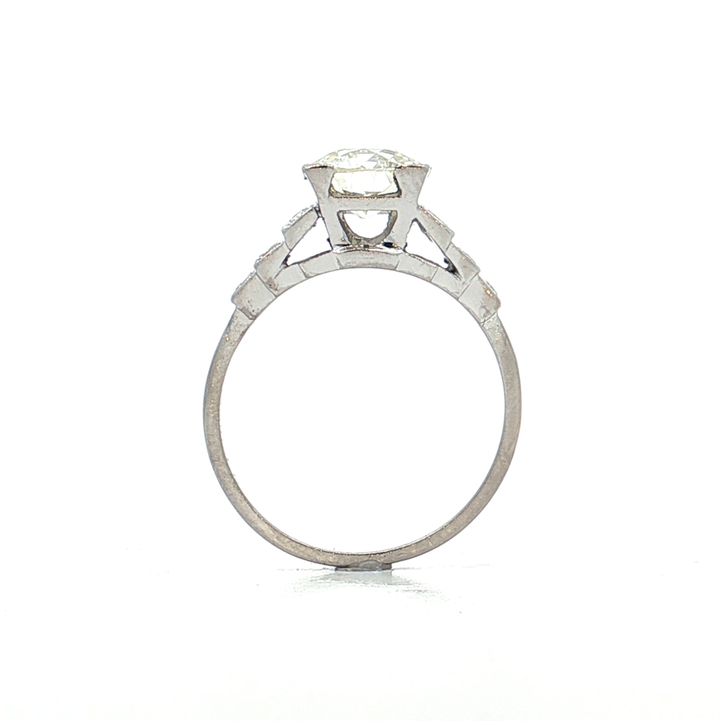 1.53 Vintage GIA Euro Diamond Engagement Ring Platinum