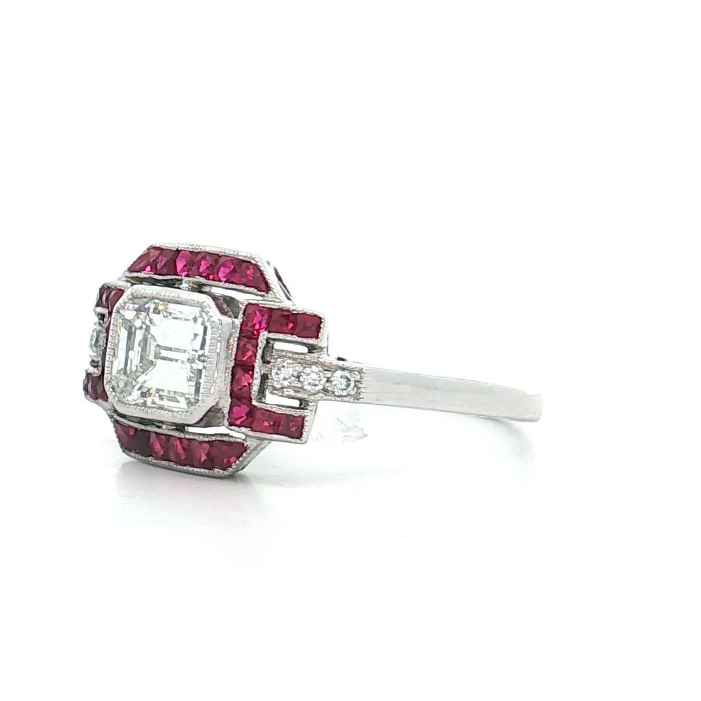 1.32 Emerald Cut Diamond Engagement Ring Platinum