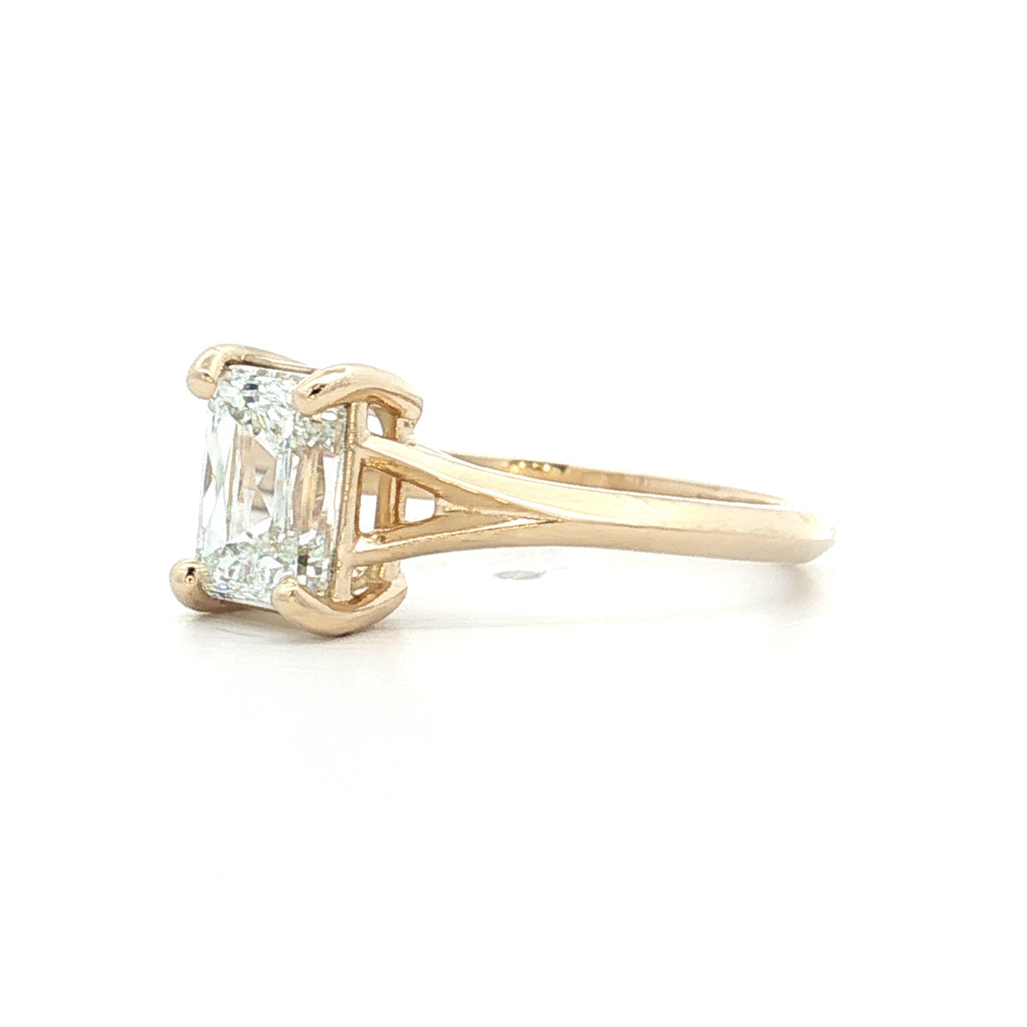 1.51 GIA Emerald Crisscut Diamond Engagement Ring 14k