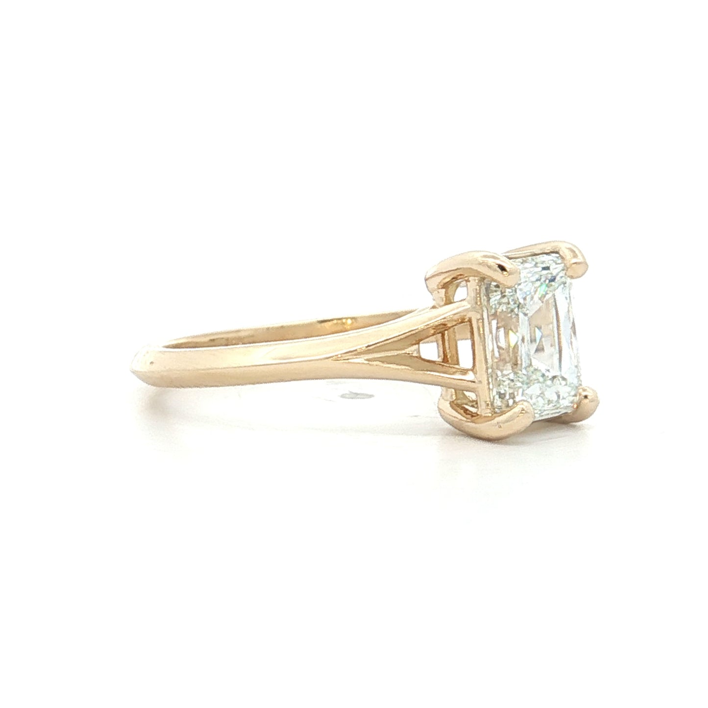 1.51 GIA Emerald Crisscut Diamond Engagement Ring 14k