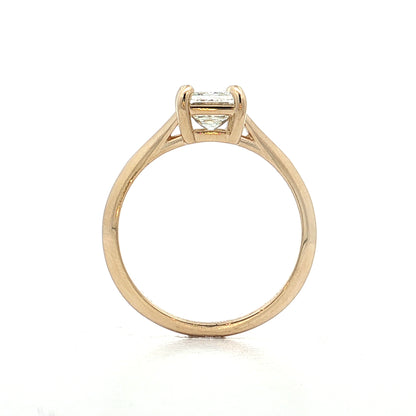 1.51 GIA Emerald Crisscut Diamond Engagement Ring 14k