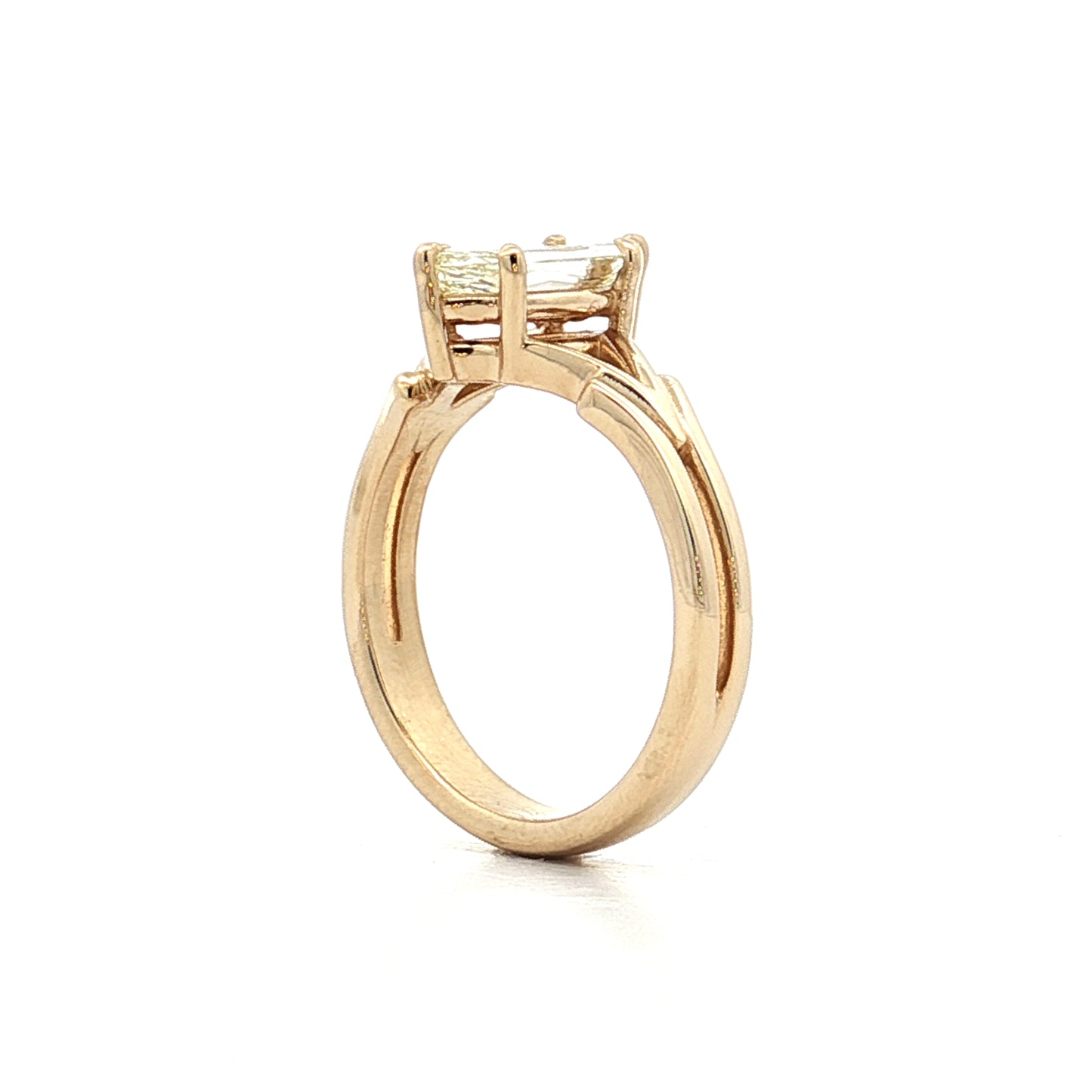 1.01 GIA Hexagon Step Cut Diamond Engagement Ring 14k