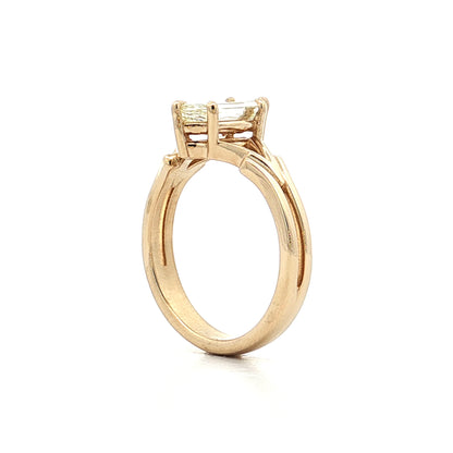 1.01 GIA Hexagon Step Cut Diamond Engagement Ring 14k