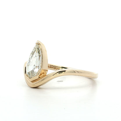 1.05 GIA Pear Step Diamond Engagement Ring 14k