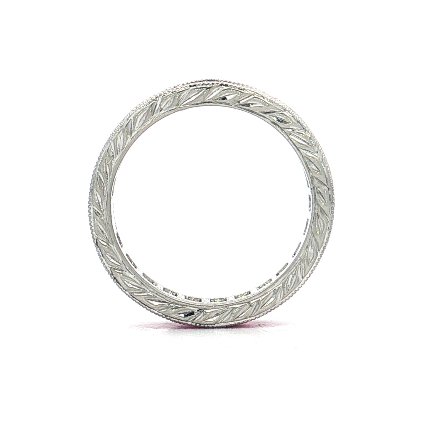 3 Carat French Cut Ruby Eternity Band Platinum