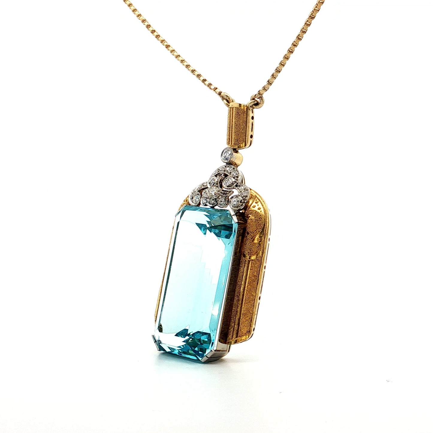 50 Carat Vintage Santa Maria Aquamarine Pendant 18k