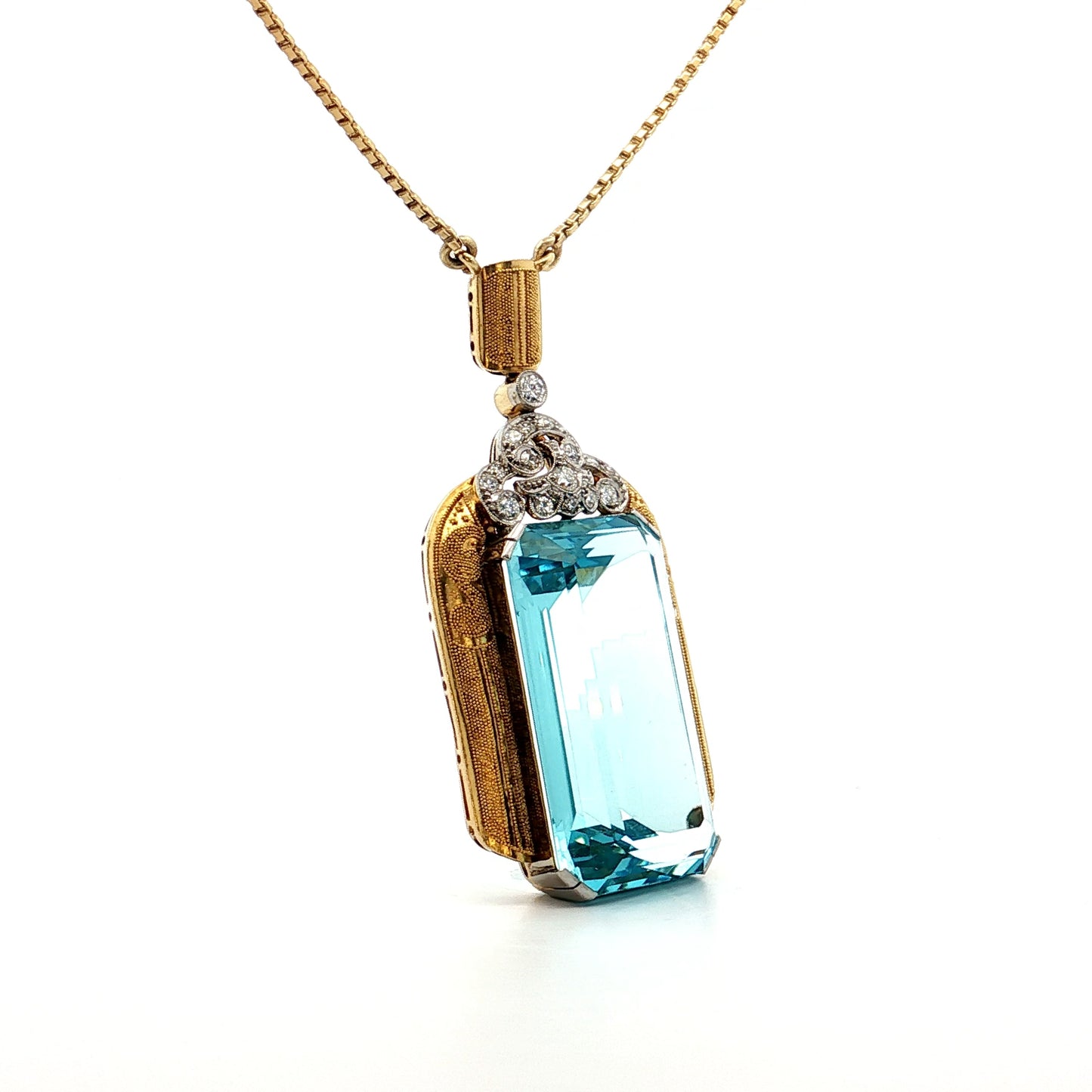 50 Carat Vintage Santa Maria Aquamarine Pendant 18k
