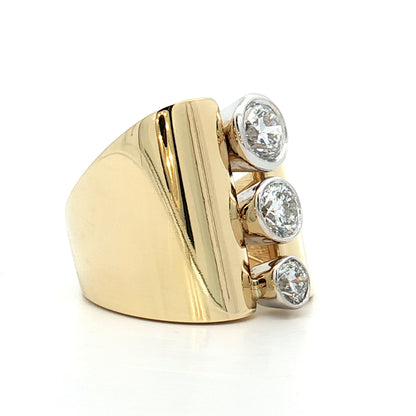 1.50 Asymmetrical Diamond Cocktail Ring 18k