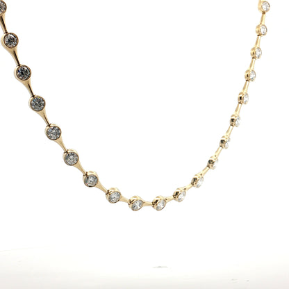 12 Carat Bezel Diamond Necklace 18k Yellow Gold