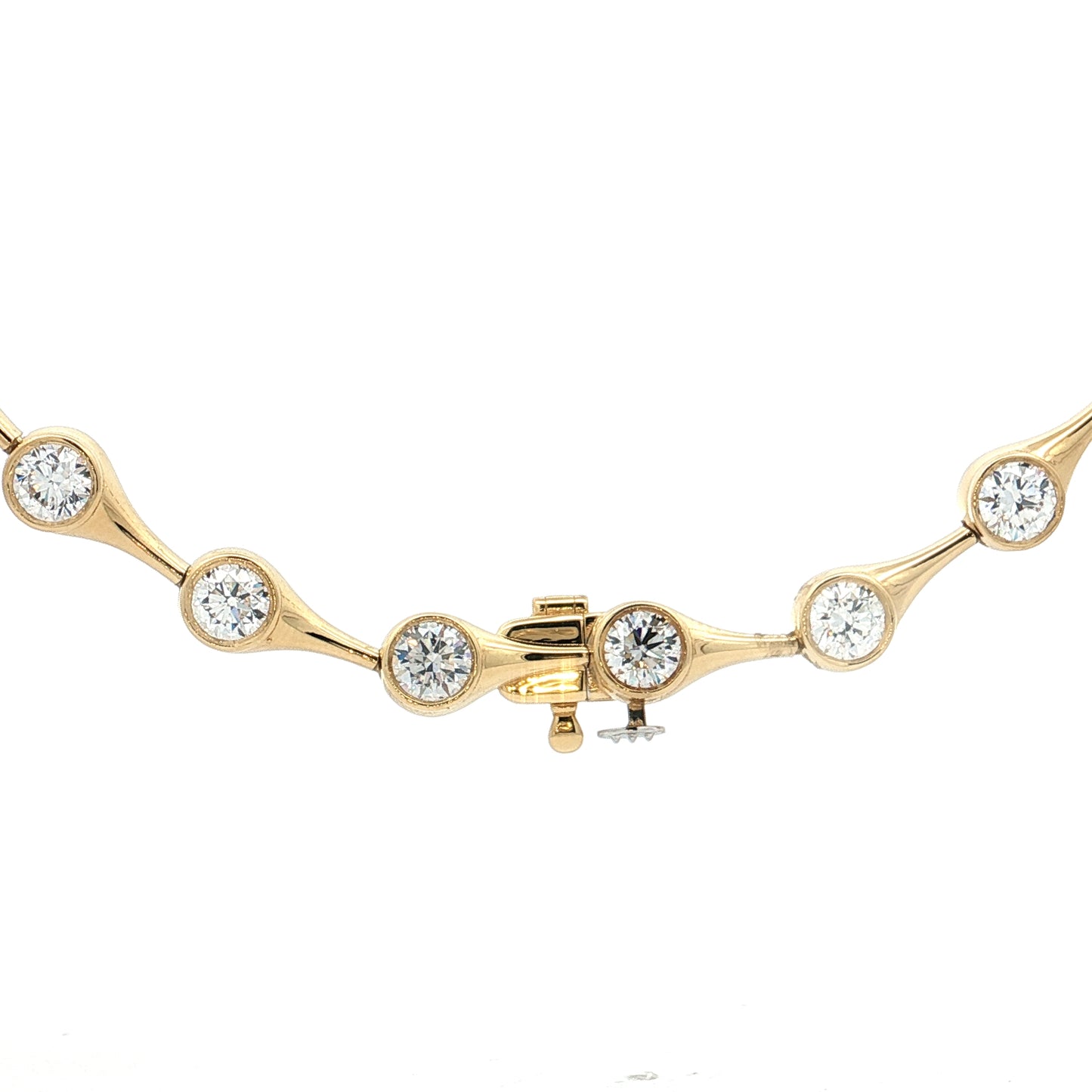 12 Carat Bezel Diamond Necklace 18k Yellow Gold