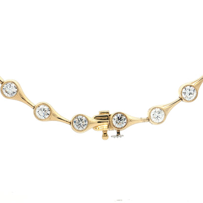 12 Carat Bezel Diamond Necklace 18k Yellow Gold