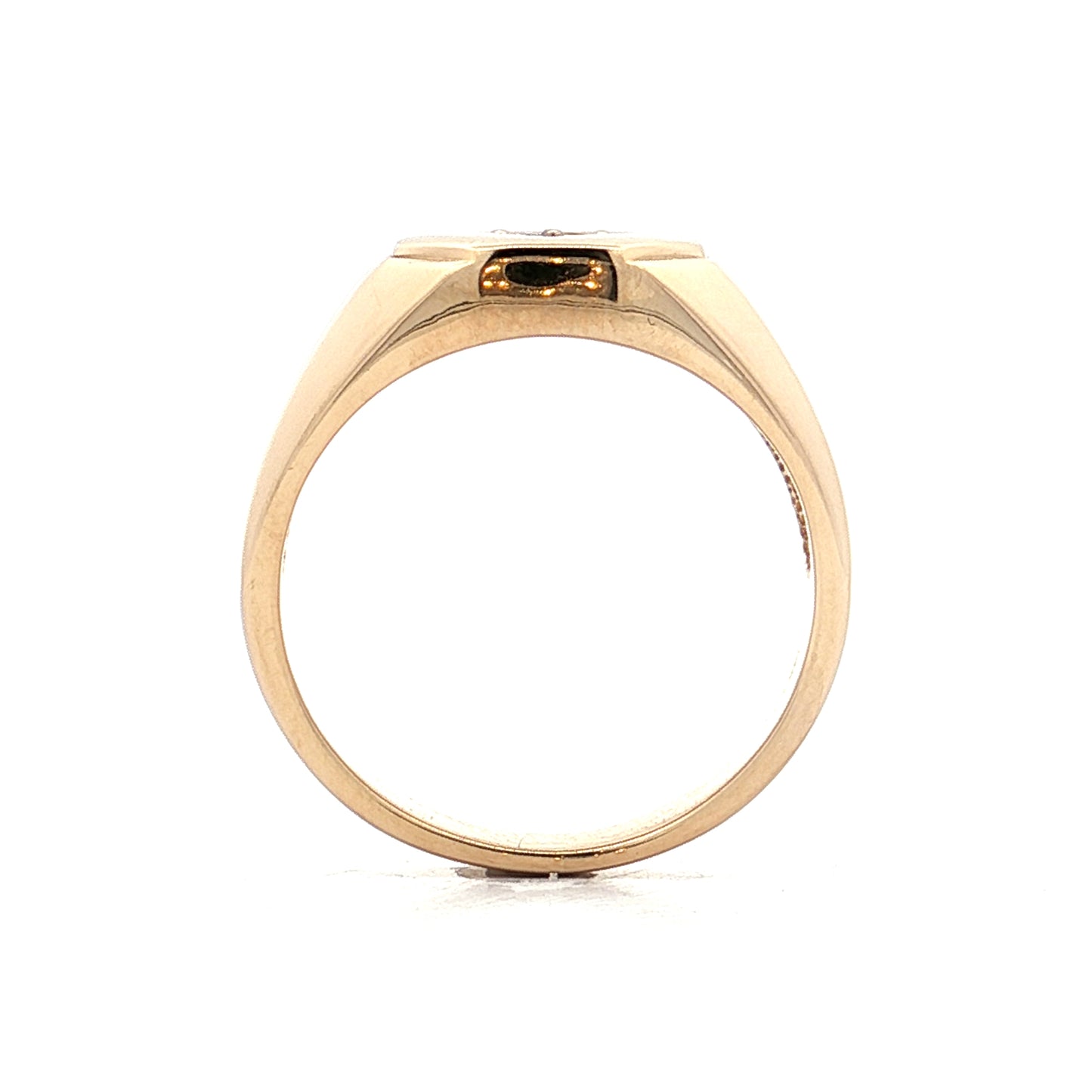 .20 Vintage Mens Diamond Signet Ring 14k Yellow Gold